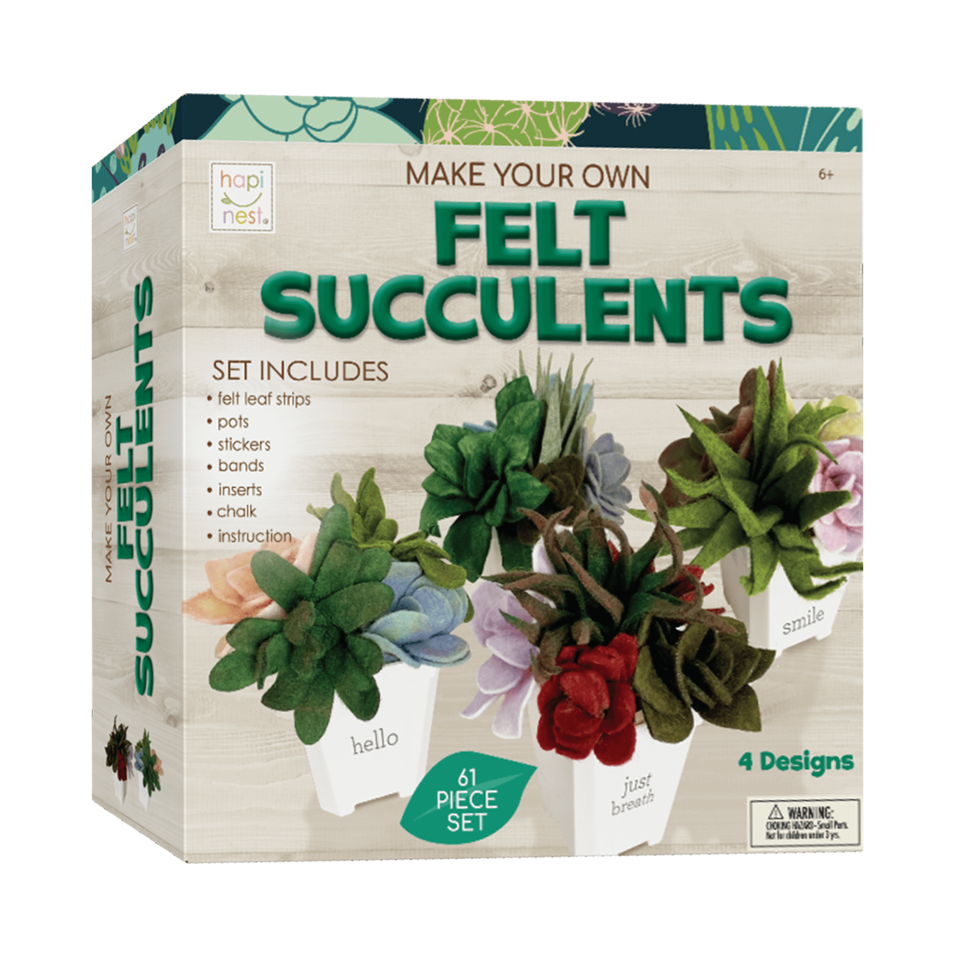 Hapinest Make Your Own Potted Felt Succulents | DIY Arts and Crafts Kit for Adults Teens